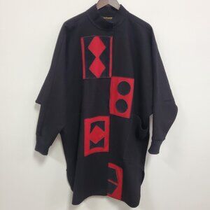 Osgood Smuk Womens Maximalist Art To Wear Wool Jacket Size 3X Geometric Artsy